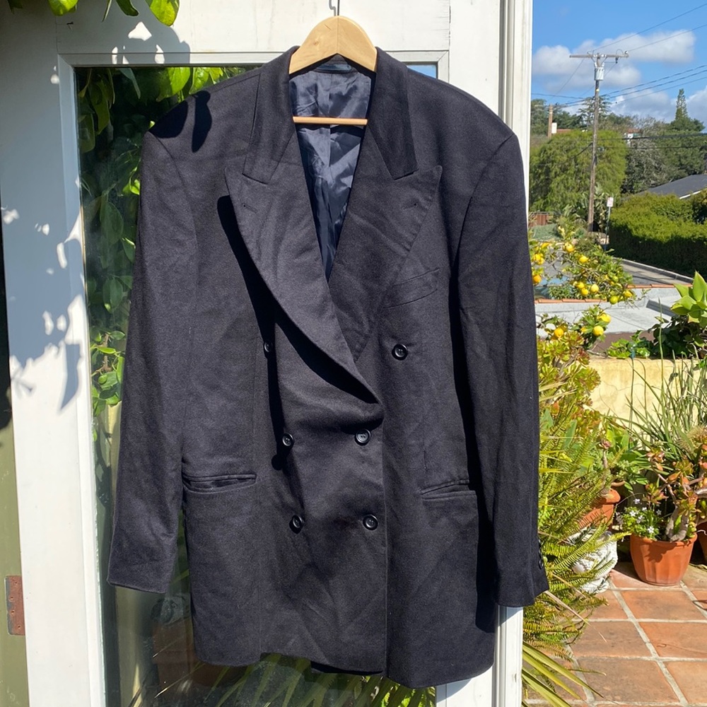 Loto Piana double breasted black coat